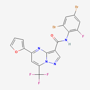 molecular formula C18H8Br2F4N4O2 B4584845 N-(2,4-二溴-6-氟苯基)-5-(2-呋喃基)-7-(三氟甲基)吡唑并[1,5-a]嘧啶-3-甲酰胺 