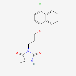 molecular formula C18H19ClN2O3 B4584850 3-{3-[(4-氯-1-萘基)氧基]丙基}-5,5-二甲基-2,4-咪唑烷二酮 