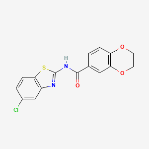 molecular formula C16H11ClN2O3S B4584887 N-(5-chloro-1,3-benzothiazol-2-yl)-2,3-dihydro-1,4-benzodioxine-6-carboxamide 