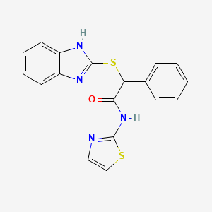 2-(1H-benzimidazol-2-ylthio)-2-phenyl-N-1,3-thiazol-2-ylacetamide