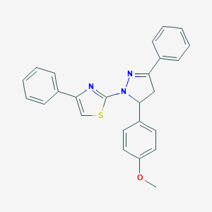 molecular formula C25H21N3OS B458489 1-(4-Phenylthiazole-2-yl)-3-phenyl-5-(4-methoxyphenyl)-2-pyrazoline 