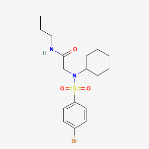molecular formula C17H25BrN2O3S B4584890 N~2~-[(4-溴苯基)磺酰基]-N~2~-环己基-N~1~-丙基甘氨酰胺 