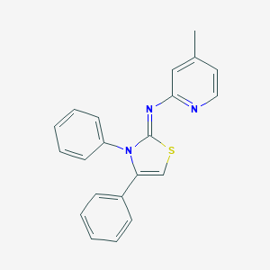 molecular formula C21H17N3S B458490 N-(3,4-Diphenyl-1,3-thiazol-2(3H)-ylidene)-4-methyl-2-pyridinamine 