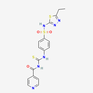 molecular formula C17H16N6O3S3 B4584909 N-{[(4-{[(5-ethyl-1,3,4-thiadiazol-2-yl)amino]sulfonyl}phenyl)amino]carbonothioyl}isonicotinamide 