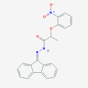 molecular formula C22H17N3O4 B458491 N'-(9H-fluoren-9-ylidene)-2-{2-nitrophenoxy}propanohydrazide 