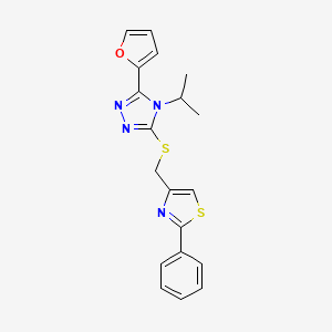 molecular formula C19H18N4OS2 B4584914 3-(2-furyl)-4-isopropyl-5-{[(2-phenyl-1,3-thiazol-4-yl)methyl]thio}-4H-1,2,4-triazole 