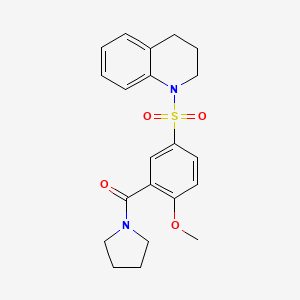 molecular formula C21H24N2O4S B4584939 1-{[4-methoxy-3-(1-pyrrolidinylcarbonyl)phenyl]sulfonyl}-1,2,3,4-tetrahydroquinoline 