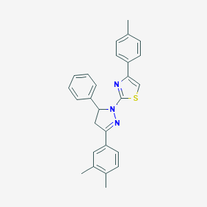 2-[3-(3,4-dimethylphenyl)-5-phenyl-4,5-dihydro-1H-pyrazol-1-yl]-4-(4-methylphenyl)-1,3-thiazole