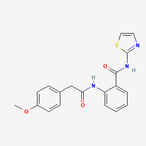 molecular formula C19H17N3O3S B4584945 2-{[(4-methoxyphenyl)acetyl]amino}-N-1,3-thiazol-2-ylbenzamide 