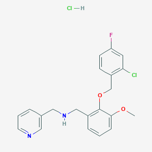 molecular formula C21H21Cl2FN2O2 B4584948 {2-[(2-chloro-4-fluorobenzyl)oxy]-3-methoxybenzyl}(3-pyridinylmethyl)amine hydrochloride 
