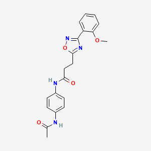 molecular formula C20H20N4O4 B4584949 N-[4-(acetylamino)phenyl]-3-[3-(2-methoxyphenyl)-1,2,4-oxadiazol-5-yl]propanamide 