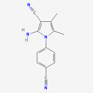 molecular formula C14H12N4 B4584963 2-amino-1-(4-cyanophenyl)-4,5-dimethyl-1H-pyrrole-3-carbonitrile 