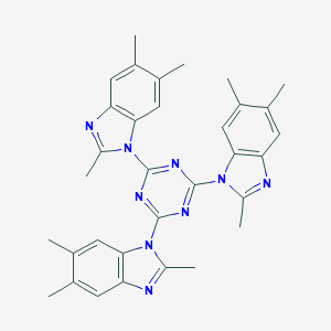 molecular formula C33H33N9 B458497 2,4,6-Tris(2,5,6-trimethyl-1H-benzimidazole-1-yl)-1,3,5-triazine 