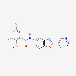 5-bromo-2-methoxy-3-methyl-N-[2-(3-pyridinyl)-1,3-benzoxazol-5-yl]benzamide