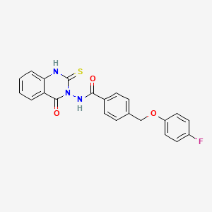 molecular formula C22H16FN3O3S B4584989 4-[(4-fluorophenoxy)methyl]-N-(2-mercapto-4-oxo-3(4H)-quinazolinyl)benzamide 