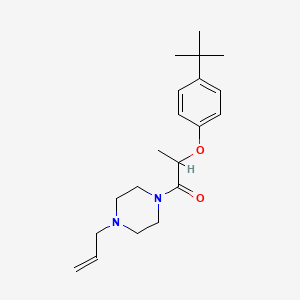 molecular formula C20H30N2O2 B4585002 1-烯丙基-4-[2-(4-叔丁基苯氧基)丙酰基]哌嗪 
