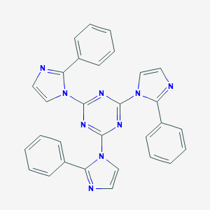 molecular formula C30H21N9 B458501 2,4,6-Tris(2-phenyl-1H-imidazole-1-yl)-1,3,5-triazine 
