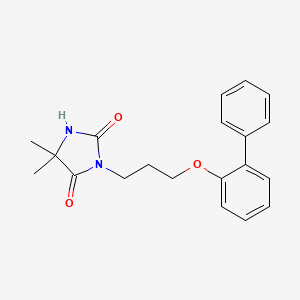 molecular formula C20H22N2O3 B4585012 3-[3-(2-biphenylyloxy)propyl]-5,5-dimethyl-2,4-imidazolidinedione 