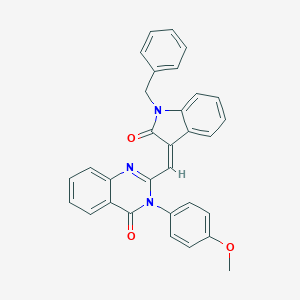 2-[(1-benzyl-2-oxo-1,2-dihydro-3H-indol-3-ylidene)methyl]-3-(4-methoxyphenyl)-4(3H)-quinazolinone