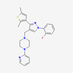 1-{[3-(2,5-dimethyl-3-thienyl)-1-(2-fluorophenyl)-1H-pyrazol-4-yl]methyl}-4-(2-pyridinyl)piperazine