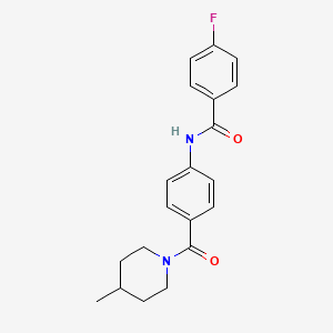 molecular formula C20H21FN2O2 B4585022 4-fluoro-N-{4-[(4-methyl-1-piperidinyl)carbonyl]phenyl}benzamide 