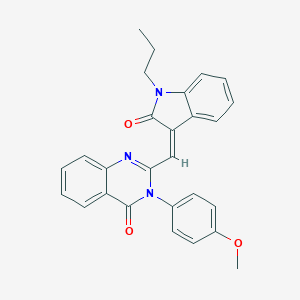 molecular formula C27H23N3O3 B458503 3-(4-methoxyphenyl)-2-[(Z)-(2-oxo-1-propyl-1,2-dihydro-3H-indol-3-ylidene)methyl]quinazolin-4(3H)-one 