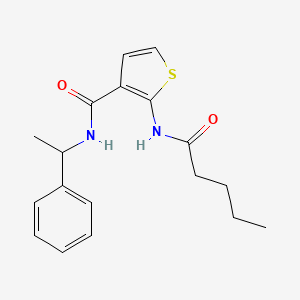 molecular formula C18H22N2O2S B4585065 2-(pentanoylamino)-N-(1-phenylethyl)-3-thiophenecarboxamide 
