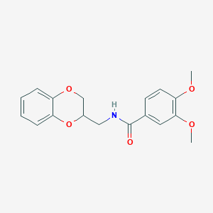 molecular formula C18H19NO5 B458507 N-(2,3-dihydro-1,4-benzodioxin-2-ylmethyl)-3,4-dimethoxybenzamide CAS No. 334505-20-3