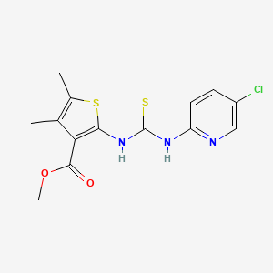 molecular formula C14H14ClN3O2S2 B4585094 methyl 2-({[(5-chloro-2-pyridinyl)amino]carbonothioyl}amino)-4,5-dimethyl-3-thiophenecarboxylate 