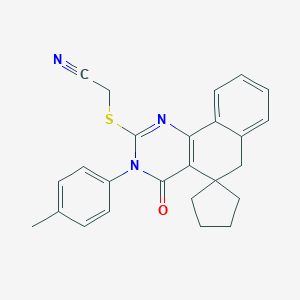 molecular formula C25H23N3OS B458511 2-[3-(4-methylphenyl)-4-oxospiro[6H-benzo[h]quinazoline-5,1'-cyclopentane]-2-yl]sulfanylacetonitrile CAS No. 289711-68-8