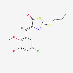 molecular formula C15H16ClNO3S2 B4585112 4-(5-氯-2,3-二甲氧基苄叉)-2-(丙硫基)-1,3-噻唑-5(4H)-酮 