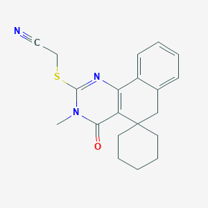 molecular formula C20H21N3OS B458512 2-(3-methyl-4-oxospiro[6H-benzo[h]quinazoline-5,1'-cyclohexane]-2-yl)sulfanylacetonitrile CAS No. 328068-36-6