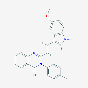 molecular formula C28H25N3O2 B458514 2-[2-(5-methoxy-1,2-dimethyl-1H-indol-3-yl)vinyl]-3-(4-methylphenyl)-4(3H)-quinazolinone CAS No. 330833-09-5