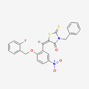 3-benzyl-5-{2-[(2-fluorobenzyl)oxy]-5-nitrobenzylidene}-2-thioxo-1,3-thiazolidin-4-one