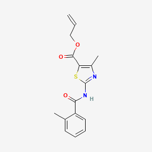 molecular formula C16H16N2O3S B4585146 allyl 4-methyl-2-[(2-methylbenzoyl)amino]-1,3-thiazole-5-carboxylate 