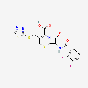 molecular formula C18H14F2N4O4S3 B4585150 7-[(2,3-difluorobenzoyl)amino]-3-{[(5-methyl-1,3,4-thiadiazol-2-yl)thio]methyl}-8-oxo-5-thia-1-azabicyclo[4.2.0]oct-2-ene-2-carboxylic acid 