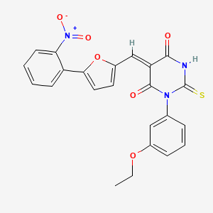 molecular formula C23H17N3O6S B4585158 1-(3-ethoxyphenyl)-5-{[5-(2-nitrophenyl)-2-furyl]methylene}-2-thioxodihydro-4,6(1H,5H)-pyrimidinedione CAS No. 5999-47-3