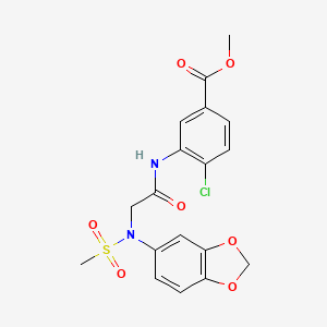 molecular formula C18H17ClN2O7S B4585160 methyl 3-{[N-1,3-benzodioxol-5-yl-N-(methylsulfonyl)glycyl]amino}-4-chlorobenzoate 