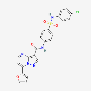 molecular formula C23H16ClN5O4S B4585168 N-(4-{[(4-chlorophenyl)amino]sulfonyl}phenyl)-7-(2-furyl)pyrazolo[1,5-a]pyrimidine-3-carboxamide 