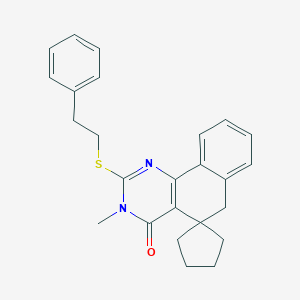 3-methyl-2-(2-phenylethylsulfanyl)spiro[6H-benzo[h]quinazoline-5,1'-cyclopentane]-4-one