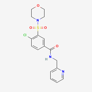 molecular formula C17H18ClN3O4S B4585176 4-氯-3-(4-吗啉磺酰基)-N-(2-吡啶基甲基)苯甲酰胺 