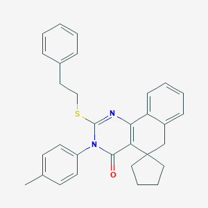 molecular formula C31H30N2OS B458518 3-(4-methylphenyl)-2-(2-phenylethylsulfanyl)spiro[6H-benzo[h]quinazoline-5,1'-cyclopentane]-4-one CAS No. 289711-70-2