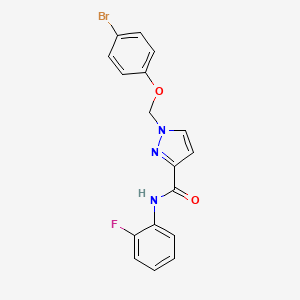 molecular formula C17H13BrFN3O2 B4585196 1-[(4-溴苯氧基)甲基]-N-(2-氟苯基)-1H-吡唑-3-甲酰胺 