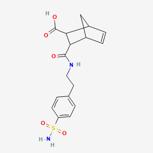 molecular formula C17H20N2O5S B4585209 3-[({2-[4-(aminosulfonyl)phenyl]ethyl}amino)carbonyl]bicyclo[2.2.1]hept-5-ene-2-carboxylic acid 