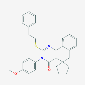 molecular formula C31H30N2O2S B458521 3-(4-methoxyphenyl)-2-(2-phenylethylsulfanyl)spiro[6H-benzo[h]quinazoline-5,1'-cyclopentane]-4-one CAS No. 331961-73-0