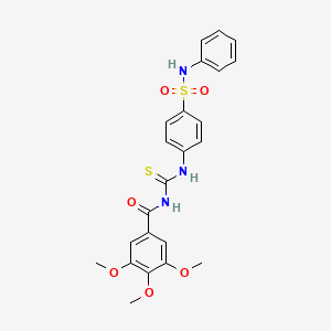 molecular formula C23H23N3O6S2 B4585227 N-({[4-(anilinosulfonyl)phenyl]amino}carbonothioyl)-3,4,5-trimethoxybenzamide 