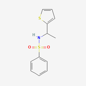 molecular formula C12H13NO2S2 B4585231 N-[1-(2-thienyl)ethyl]benzenesulfonamide 