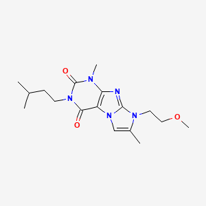 molecular formula C17H25N5O3 B4585233 8-(2-methoxyethyl)-1,7-dimethyl-3-(3-methylbutyl)-1H-imidazo[2,1-f]purine-2,4(3H,8H)-dione 