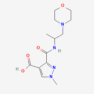 molecular formula C13H20N4O4 B4585239 1-methyl-3-({[1-methyl-2-(4-morpholinyl)ethyl]amino}carbonyl)-1H-pyrazole-4-carboxylic acid 
