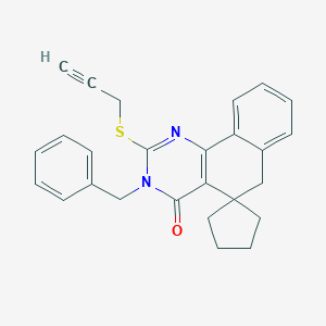 molecular formula C26H24N2OS B458524 3-benzyl-2-(2-propynylsulfanyl)-5,6-dihydrospiro(benzo[h]quinazoline-5,1'-cyclopentane)-4(3H)-one CAS No. 331961-86-5